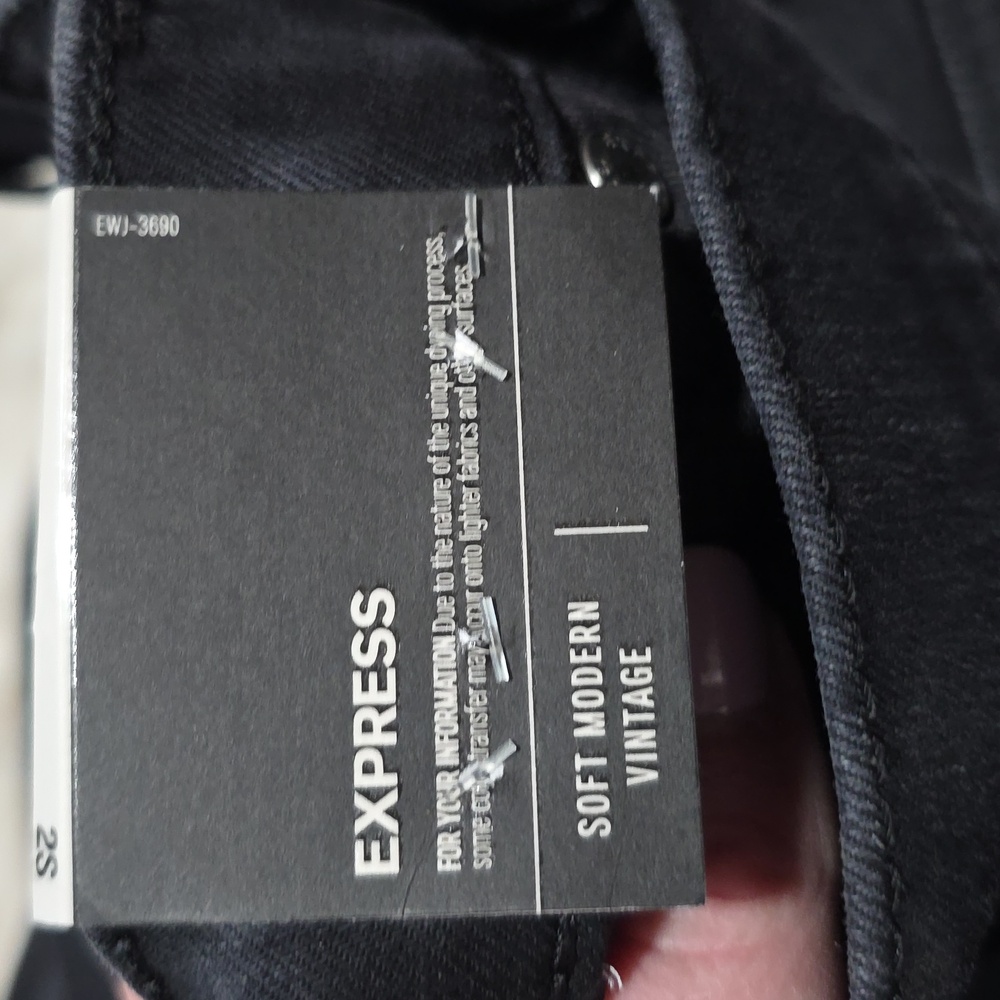 NWT Express Skinny High Rise Black Jeans- 2S - Picture 12 of 12